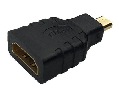 XtendLan adaptéry Micro HDMI (M) na HDMI (F) Adaptér, micro HDMI (M) - HDMI (F), zlacnené konektory, čierna