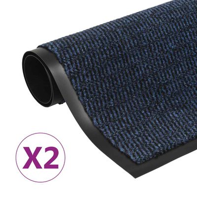 vidaXL Rohožky pred dvere 2 ks modré 60x90 cm obdĺžnikové všívané