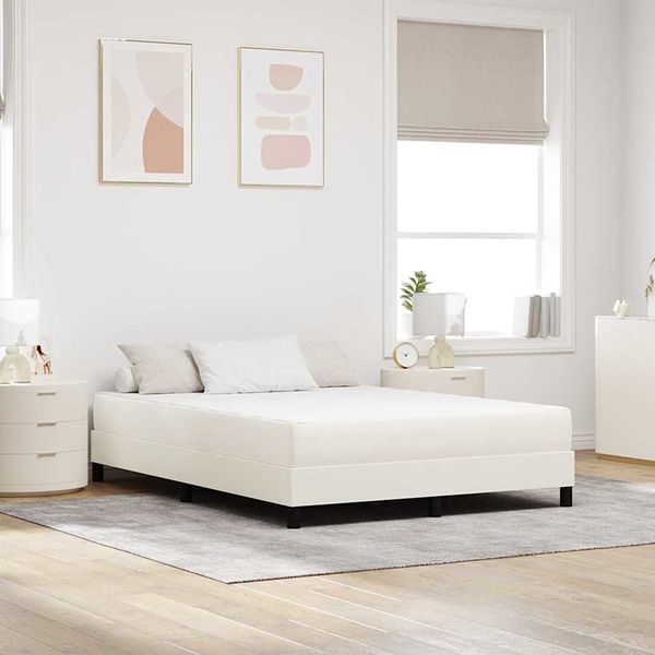 vidaXL Posteľná matrac s matracmi Krémová 160 x 200 cm látka