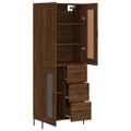 vidaXL Vysoká skrinka hnedý dub 69,5x34x180 cm spracované drevo