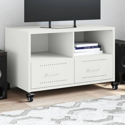 vidaXL TV skrinka biela 68x39x43,5 cm oceľ
