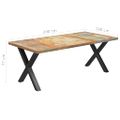 vidaXL Jedálenský stôl, nohy v tvare X 200x100x77cm, recyklovaný masív