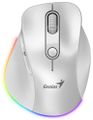 GENIUS Ergo 9000S Pro Pearl White/ duální Bluetooth + 2,4GHz/ 2400 dpi/ bezdrátová/ 6tlačítková/ dobíjecí/ RGB/ bílá Myš, bezdrátová, optická, 2400DPI, 6 tlacítek, Bluetooth, 2,4GHz, USB-C nabíjení, tichá, 7barevné podsvícení, bílá
