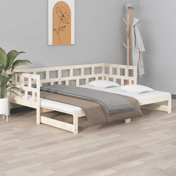 vidaXL Rozkladacia denná posteľ borovicový masív 2x(80x200) cm