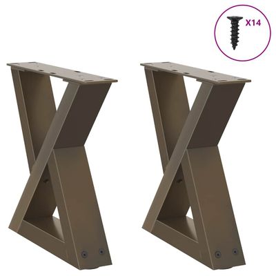 vidaXL Nohy konferenčného stolíka 2 ks, prírodná oceľ 30 x (30-31,3) cm, oceľ