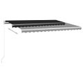 vidaXL Ručne zaťahovacia markíza s LED 450x350 cm antracitová