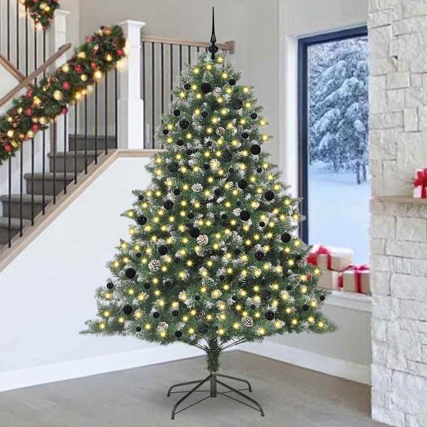 vidaXL Umelý vianočný stromček Zelená 240 cm PVC, plast a oceľ