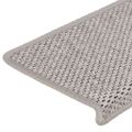 vidaXL Samolepiace nášľapy na schody Sisal 15 ks 65x21x4 cm strieborné