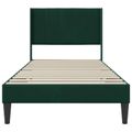 vidaXL Rám postele s čelnou doskou Tmavozelená 90 x 200 cm Zamat
