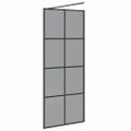 vidaXL Stena walk-in sprchy Čierna 80 x 195 cm tvrdené sklo