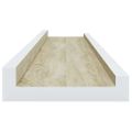 vidaXL Nástenné police 2 ks, biele a dub sonoma 80x9x3 cm