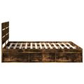 vidaXL Rám postele Dymová dub 200 x 200 cm Masívne borovicové drevo
