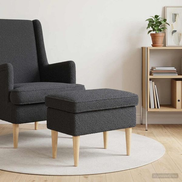vidaXL Taburetka Tmavosivá 55 x 35 x 41 cm Bouclé