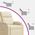 vidaXL Masážne relaxačné kreslo Krémová Látka