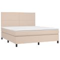 vidaXL Boxspring posteľ s matracom kapučínová 160x200 cm umelá koža