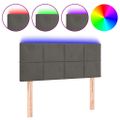 vidaXL Čelo postele s LED tmavosivé 100x5x78/88 cm zamat