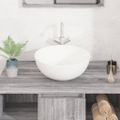 vidaXL Umývadlo biele 36x15 cm keramické okrúhle