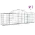 vidaXL Oblúkový gabionový kôš 11 ks 200x30x60/80 cm pozinkované železo