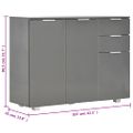 vidaXL Komoda sivá 107x35x80,5 cm vysokolesklá