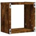 vidaXL Stenné police 2 ks Dymová dub 26 x 15 x 26 cm Kompozitné drevo