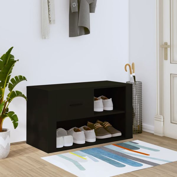 vidaXL Botník čierny 80x35x45 cm spracované drevo
