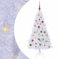 vidaXL Umelý vianočný stromček Biela 150 cm PVC a oceľ