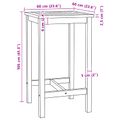 vidaXL Barový stôl Prírodná 60 x 60 x 105 cm Masívny teak