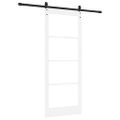 vidaXL Posuvné dvere 83 x 202 cm Masívne borovicové drevo a sklo Biela