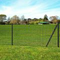 vidaXL Euro plot, oceľ 10x1,2 m, sivý