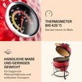 10029124 Klarstein Princesize, červený, keramický kamado gril, 11", údenie, barbecue, pomalé pečeni