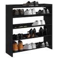vidaXL Regál na topánky čierny 80x25x81 cm spracované drevo