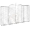 vidaXL Oblúkové gabiónové koše 9ks 300x30x160/180cm pozinkované železo
