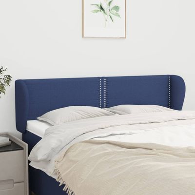 vidaXL Čelo postele so záhybmi modrý 147x23x78/88 cm látka