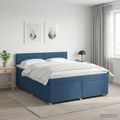 vidaXL Posteľ boxspring s matracom Modrá 140 x 200 cm Látka