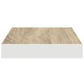 vidaXL Plávajúce nástenné police 4 ks dubové a biele 50x23,5x3,8 cm MDF