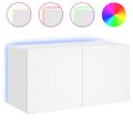 vidaXL TV nástenná skrinka s LED svetlami biela 80x35x41 cm