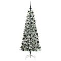 vidaXL Umelý Sklápací Vianočný Stromček 300 LED Zelená a biela 180 cm