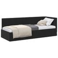 vidaXL Rohový rám postele s čelnou doskou Čierna 80 cm x 200 cm Zamat