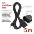Dvojžilový pohyblivý prívod EMOS PC01305 / 5 m / 1 zásuvka / čierny / PVC / 0,75 mm2