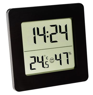 30.5038.01 TFA digitálny teplomer s vlhkomerom, čierny