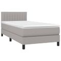 vidaXL Posteľný rám boxsping s matracom bledosivý 90x190 cm látka