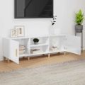 vidaXL TV stolík lesklý biely 150x30x50 cm spracované drevo