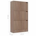 vidaXL Botník s 3 dvierkami dub sonoma 59x24x105 cm drevotrieska