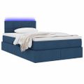vidaXL LED úložná posteľ s matracom Modrá 120 x 190 cm Látka