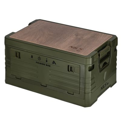 Skladací box NILS Camp NCB4002 2v1 s vekom a drevenou doskou 32L zelený