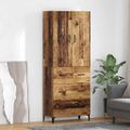 vidaXL Highboard Staré drevo 69,5 x 34 x 180 cm Kompozitné drevo