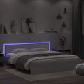 vidaXL Posteľný rám s čelom a LED biely 180x200 cm