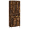 vidaXL Vysoká skrinka dymový dub 69,5x34x180 cm spracované drevo