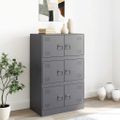 vidaXL Komoda antracitová 67x39x107 cm oceľová