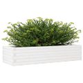 vidaXL Záhradný kvetináč biely 110x40x23 cm borovicový masív